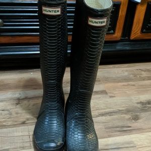 Snakeskin Hunter boots